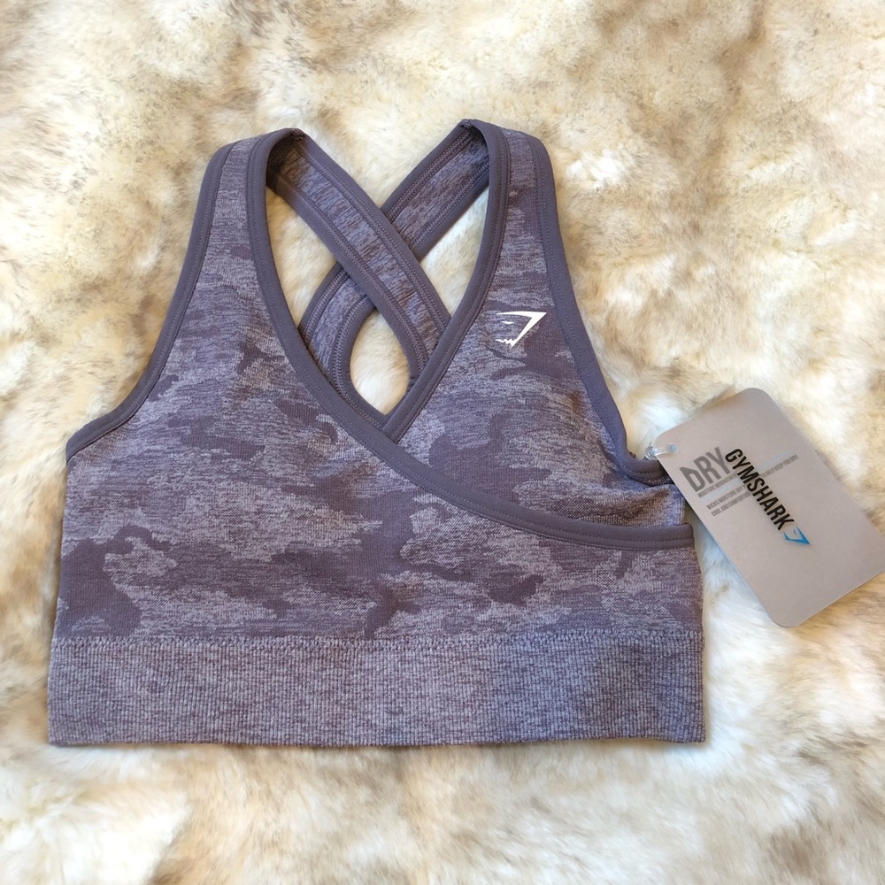 Gymshark Sports Bra Camouflage Lavender XS NWT